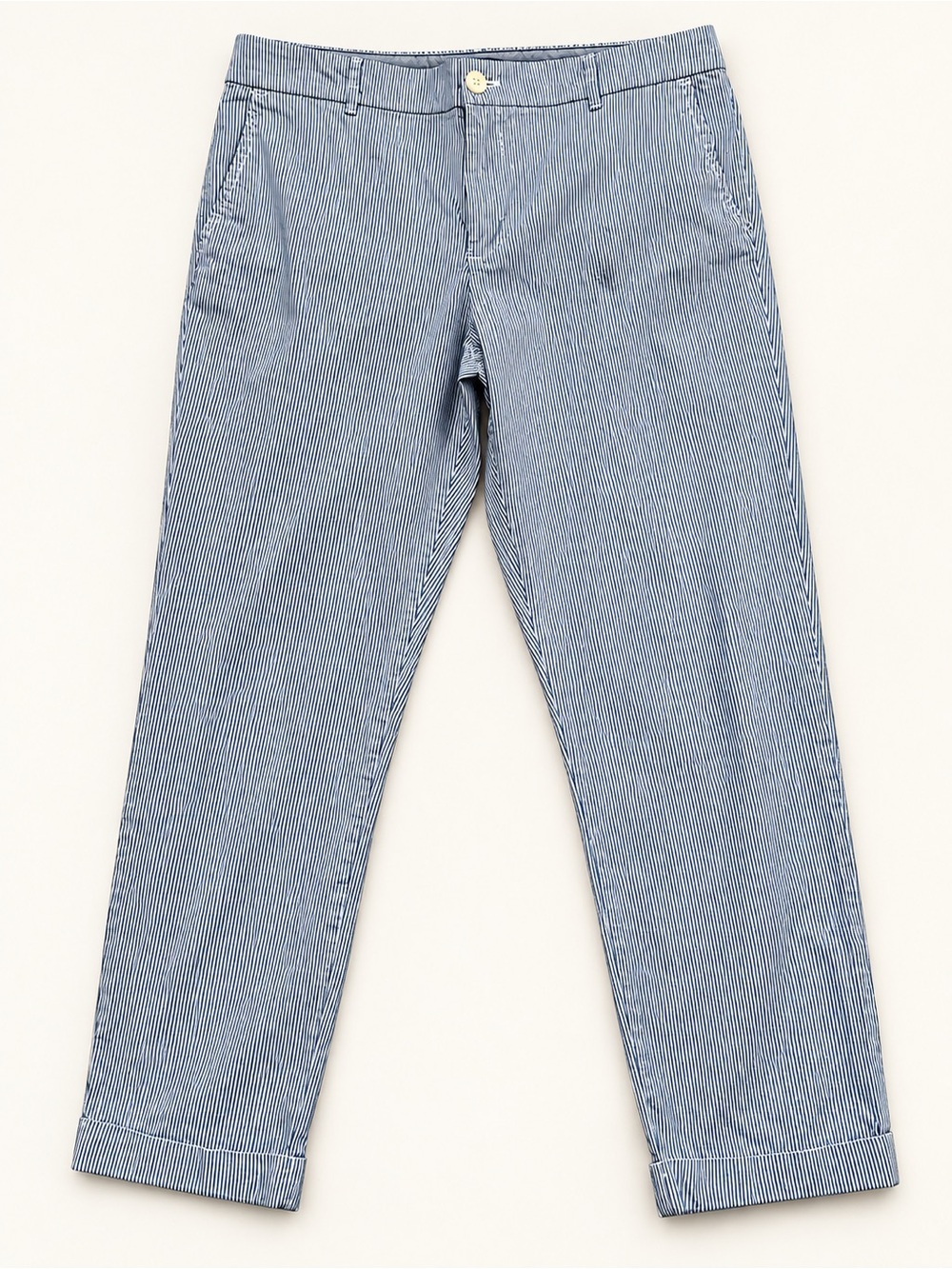 Tommy Hilfiger Navy White Pinstripe Cuffed Pants Size 12